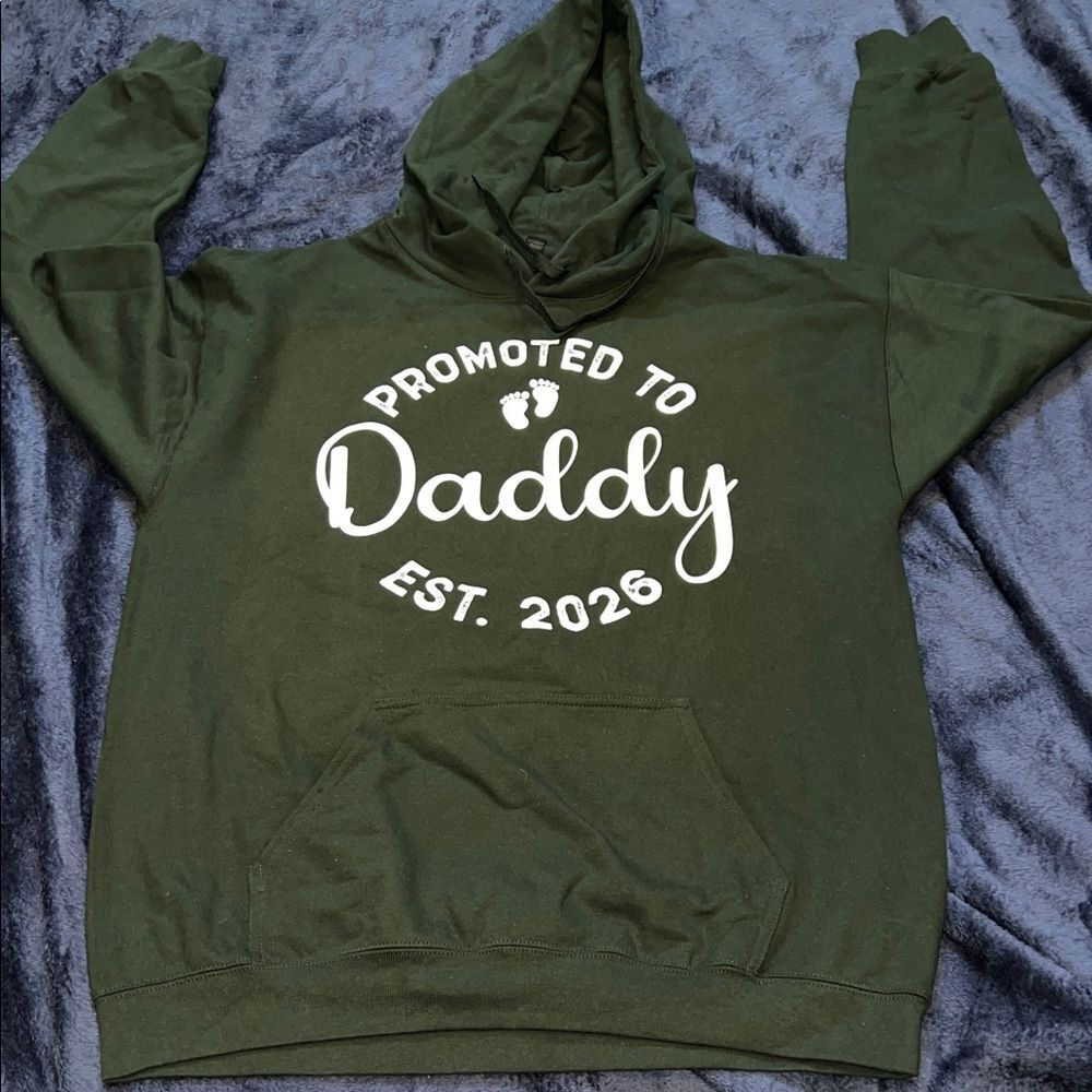 Promoted to Daddy 2026 New Father Hoodie (Men’s L)
